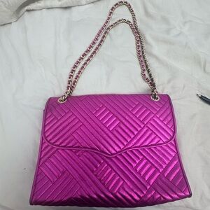 Quilted Pink Chain Shoulder Bag